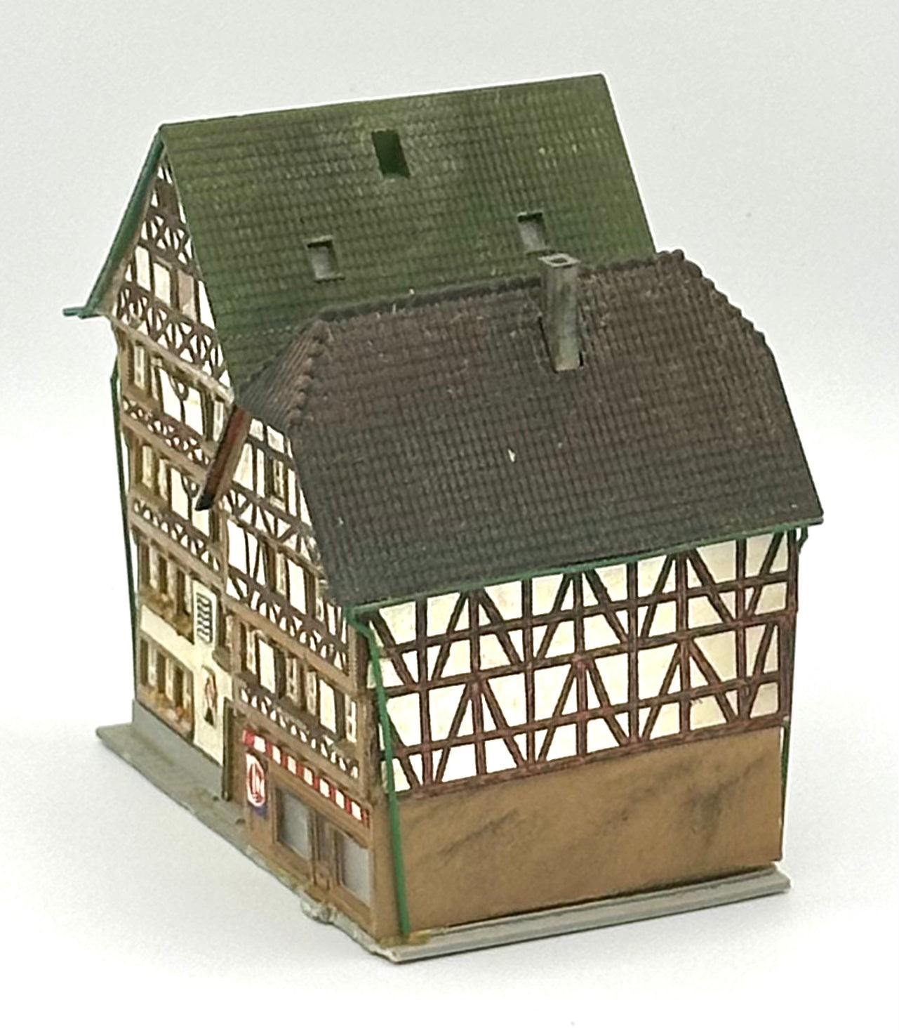 Kibri Z Scale Two Timber Framed Houses/ Shops Weathered . Full Assembled