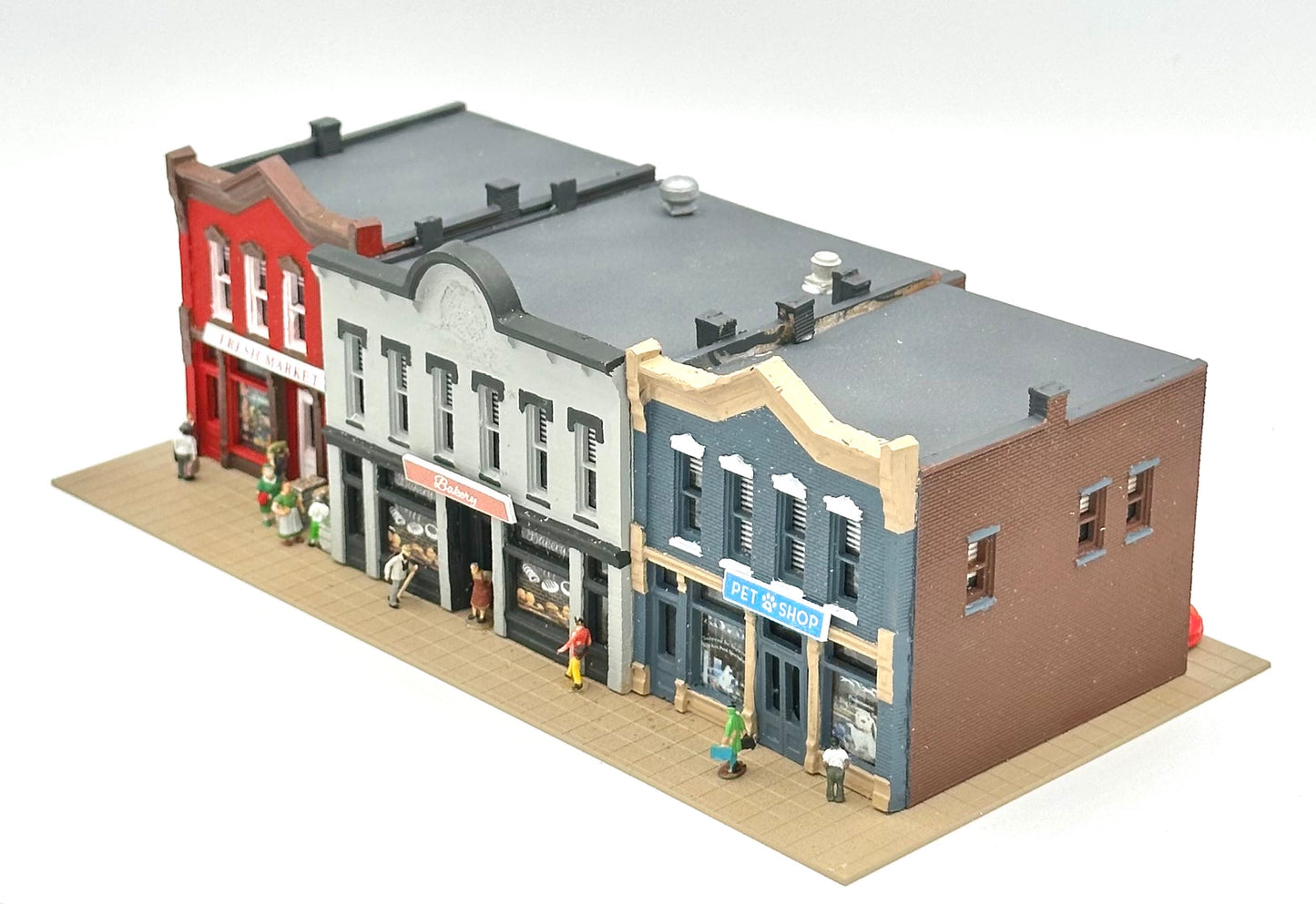 DPM N Scale 3 Custom Built/Painted Retail Shops Fully Assembled New Diorama