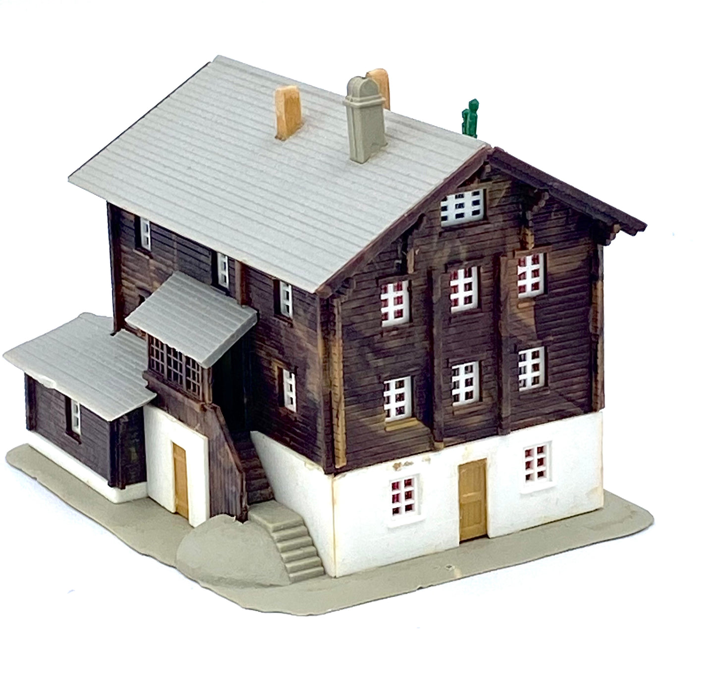 Kibri Z Scale 4-Story 1/2 Timber German/Swiss Chalet Style House Fully Assembled