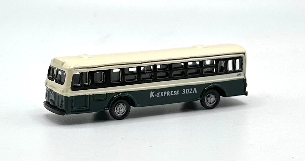 N Scale Vehicle K Express 302A City Coach/Bus Green/White Metal.