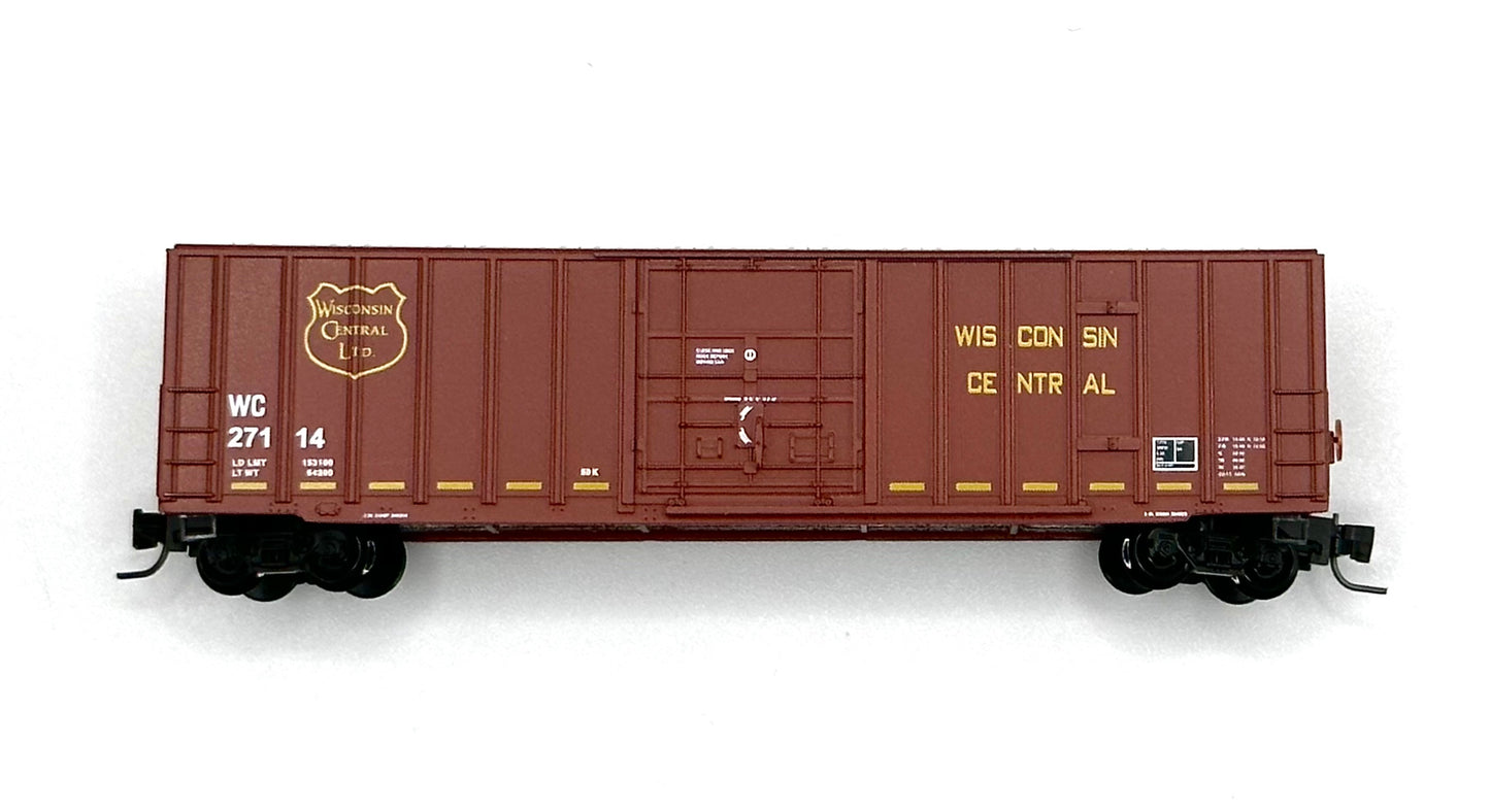 Micro Trains MTL Z Scale  Wisconsin Central 50' Rib Side Boxcar Plug Door