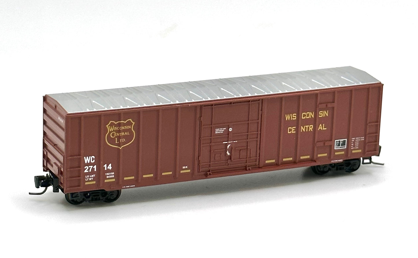 Micro Trains MTL Z Scale  Wisconsin Central 50' Rib Side Boxcar Plug Door