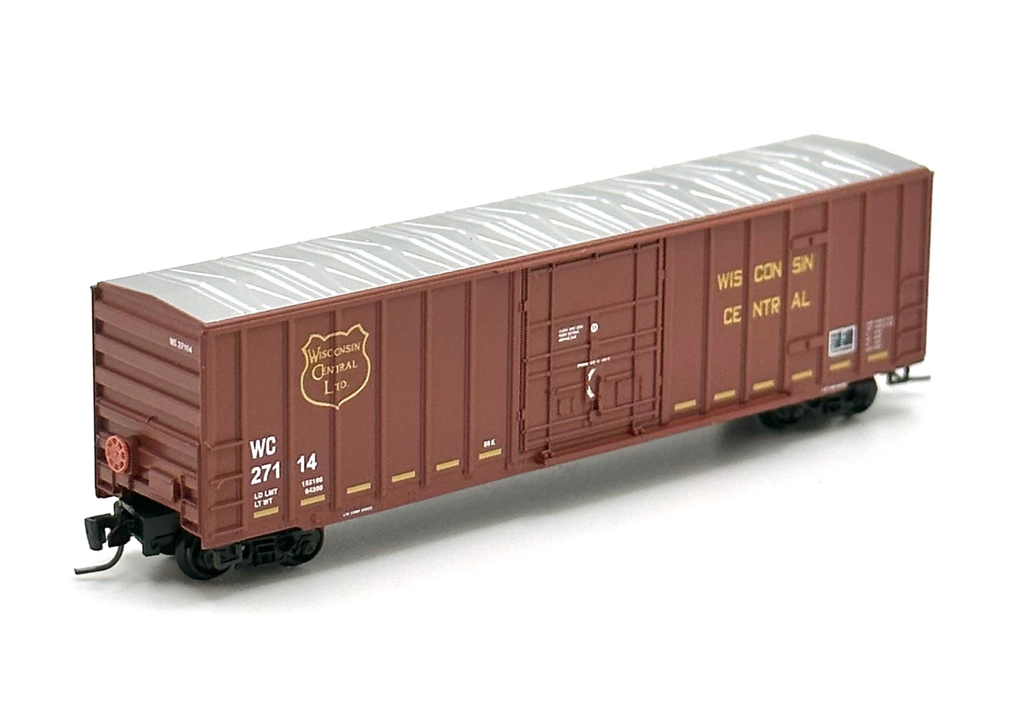 Micro Trains MTL Z Scale  Wisconsin Central 50' Rib Side Boxcar Plug Door