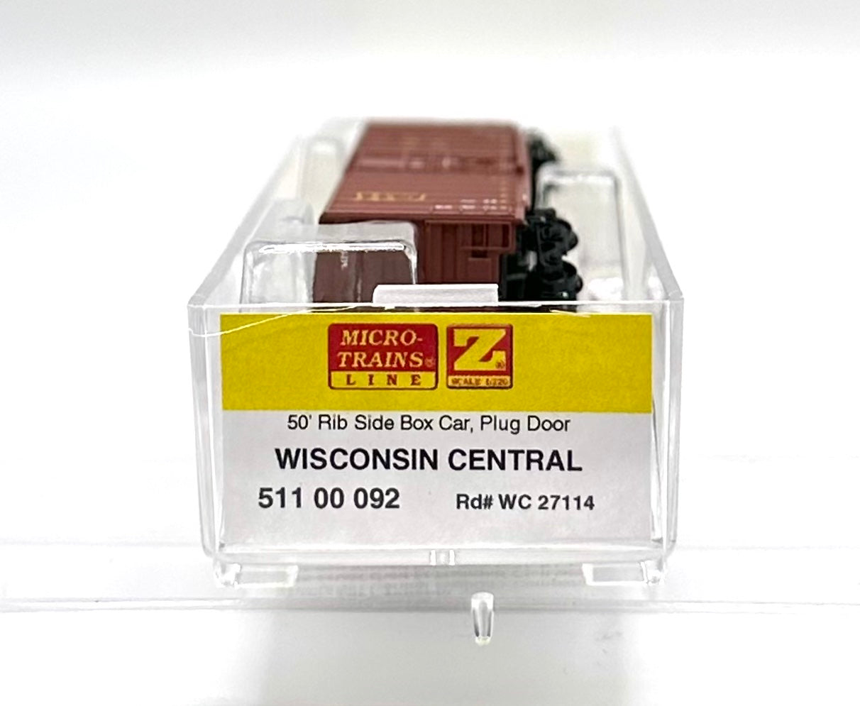 Micro Trains MTL Z Scale  Wisconsin Central 50' Rib Side Boxcar Plug Door