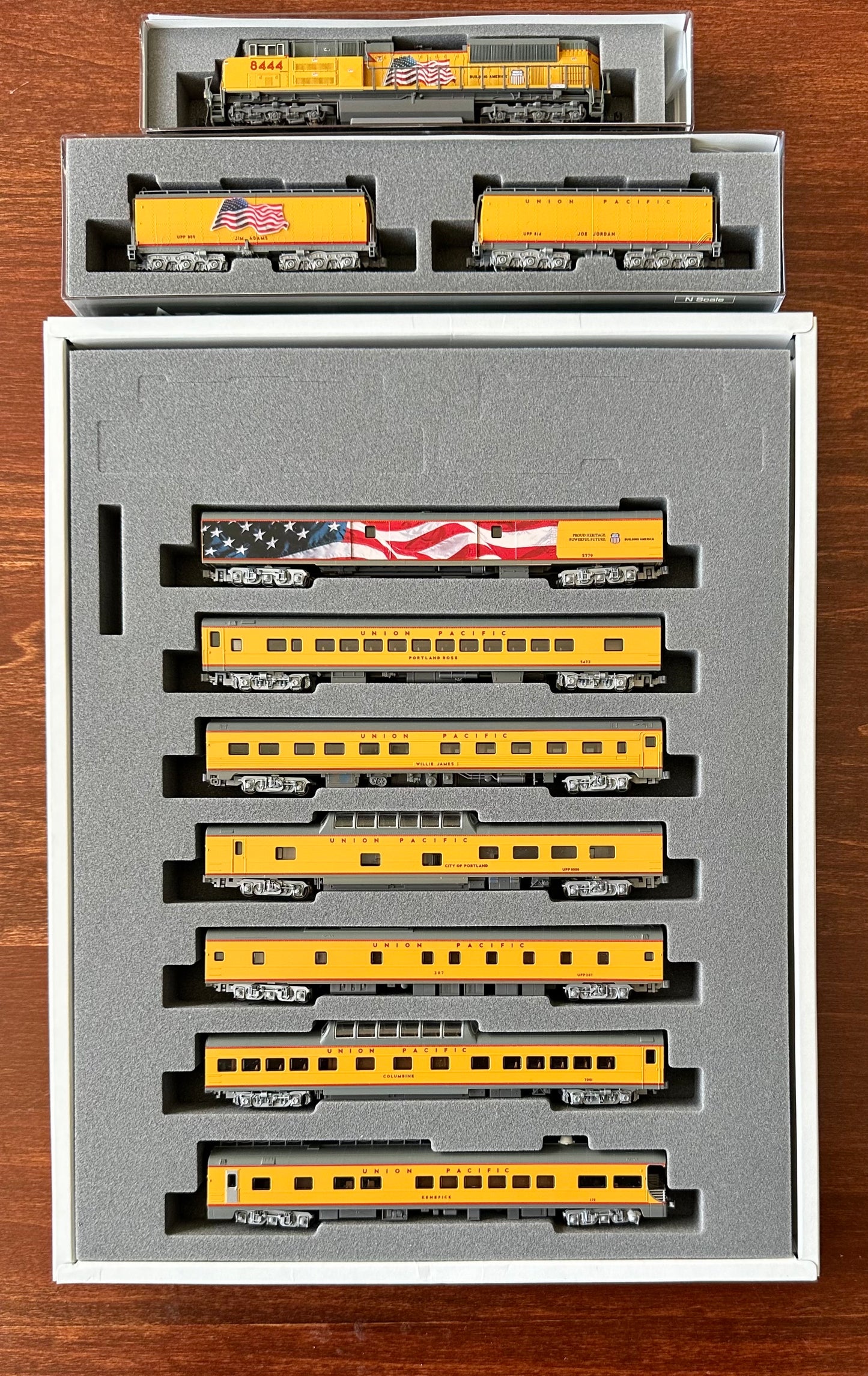 Kato N Scale UP Excursion Train Set, with DCC Locomotive