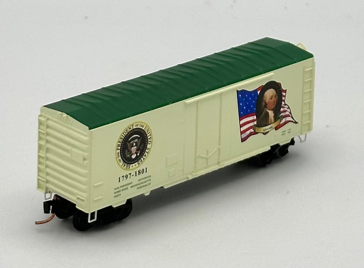 Micro Trains MTL N Scale 07400 102 John Adams Presidential Box Car Boxcar.