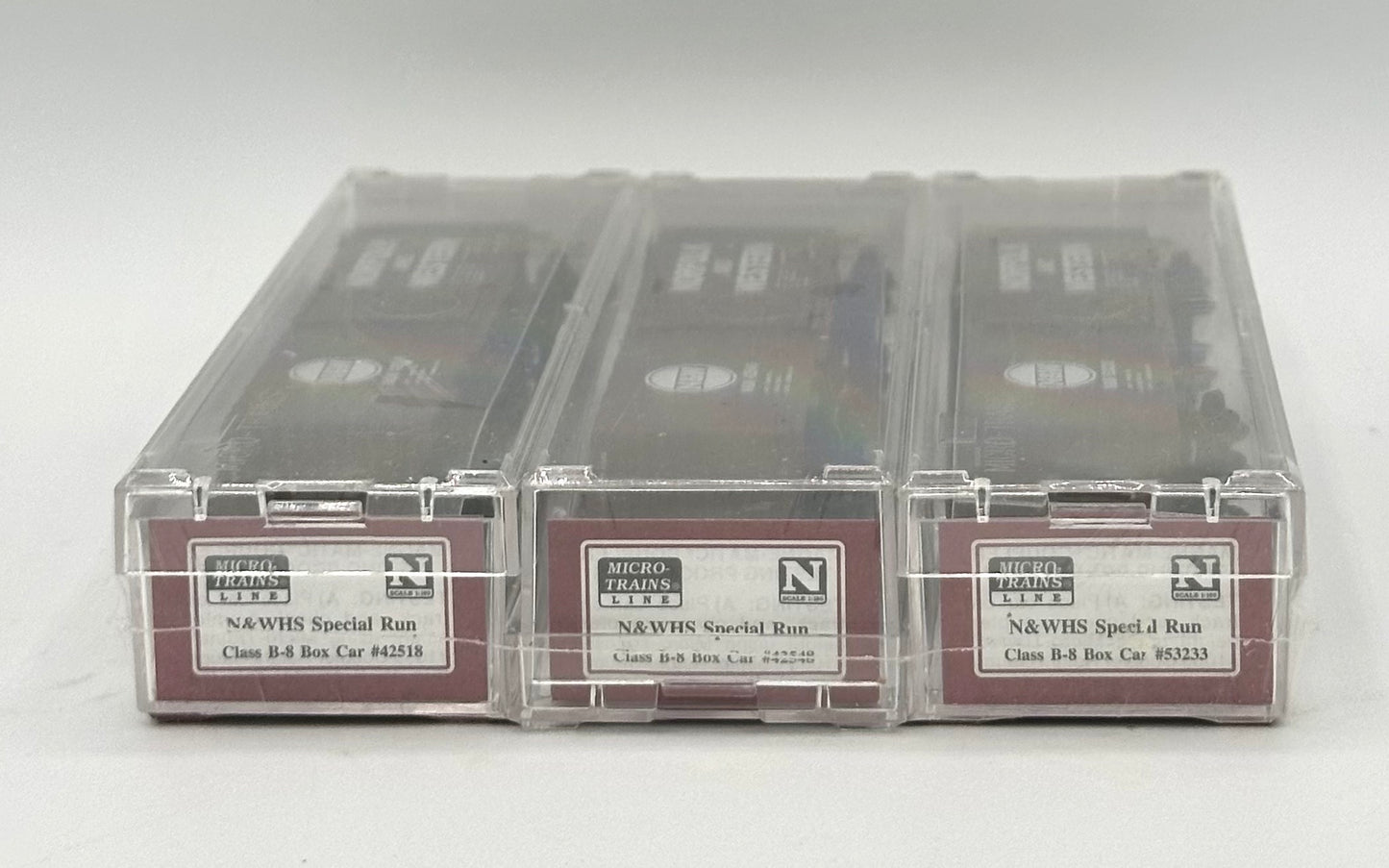 Micro Trains MTL N Scale Norfolk & Western Historical Society Class B-8 Box Car, 3 Car Pack Factory Sealed