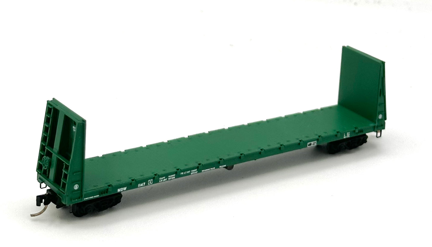 MicroTrains MTL N Scale 540100 MDW 61'8" BulkHead Flatcar