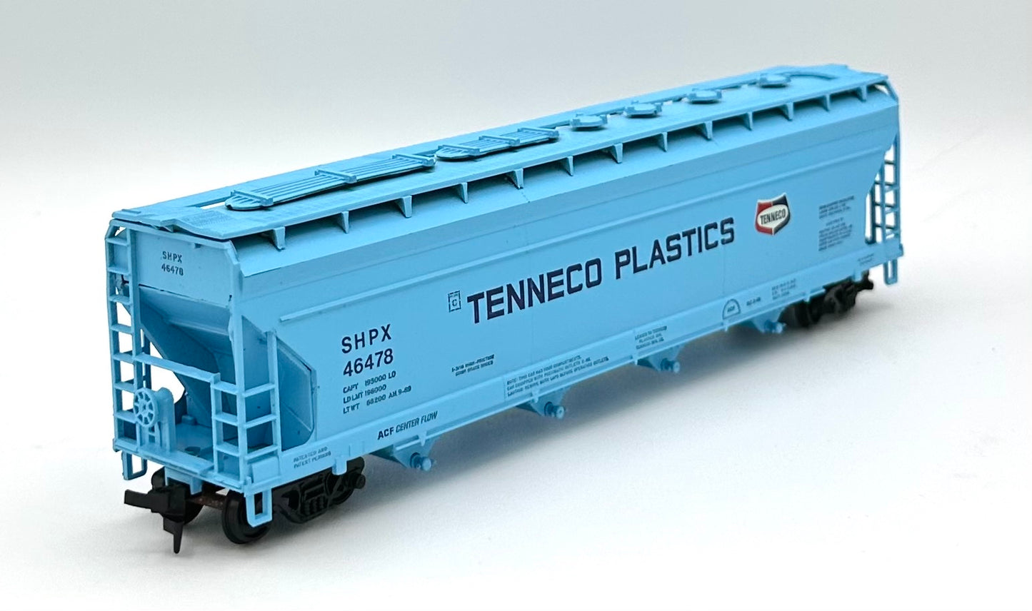 Athearn HO Scale 4 Bay ACF Covered Hopper "Tenneco Plastics " SHPX46478
