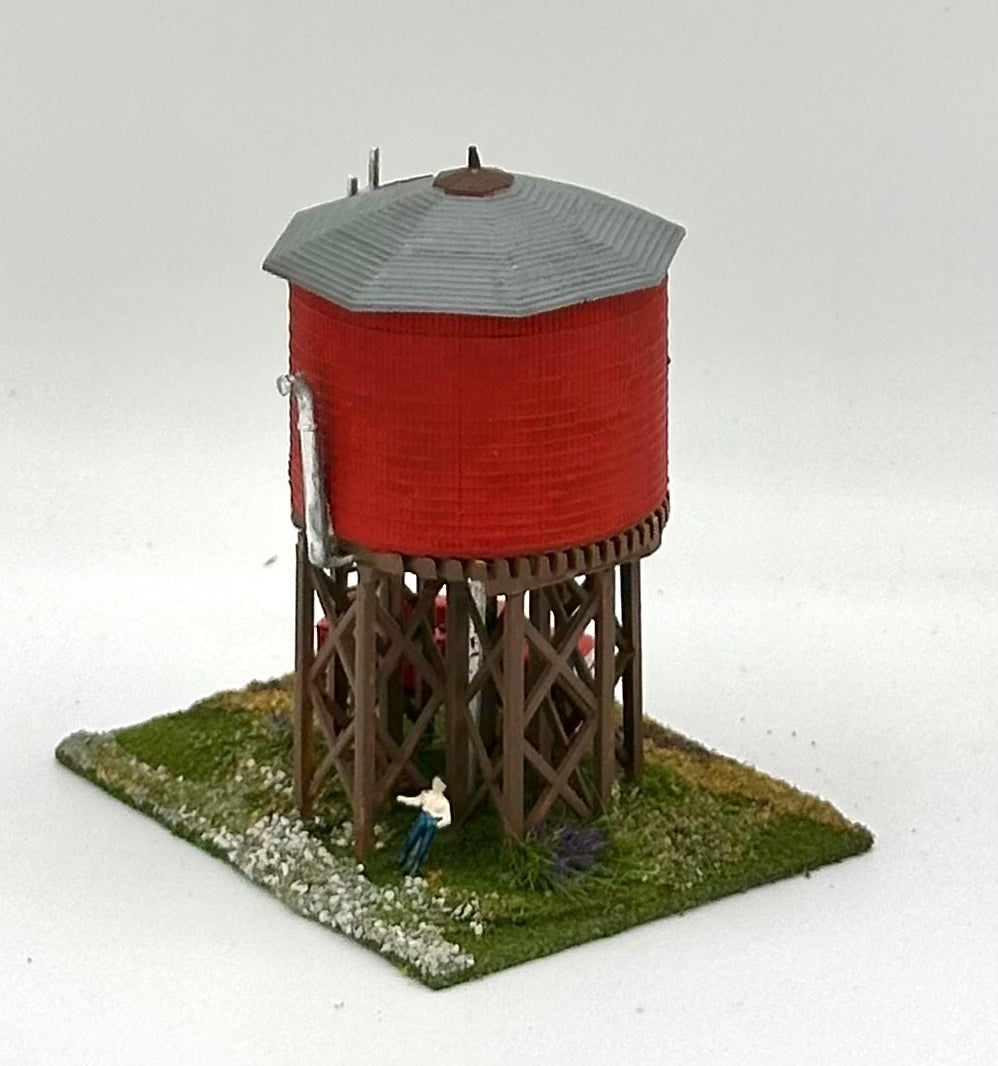 N Scale Trackside Custom Painted Water Storage Tank, Diorama