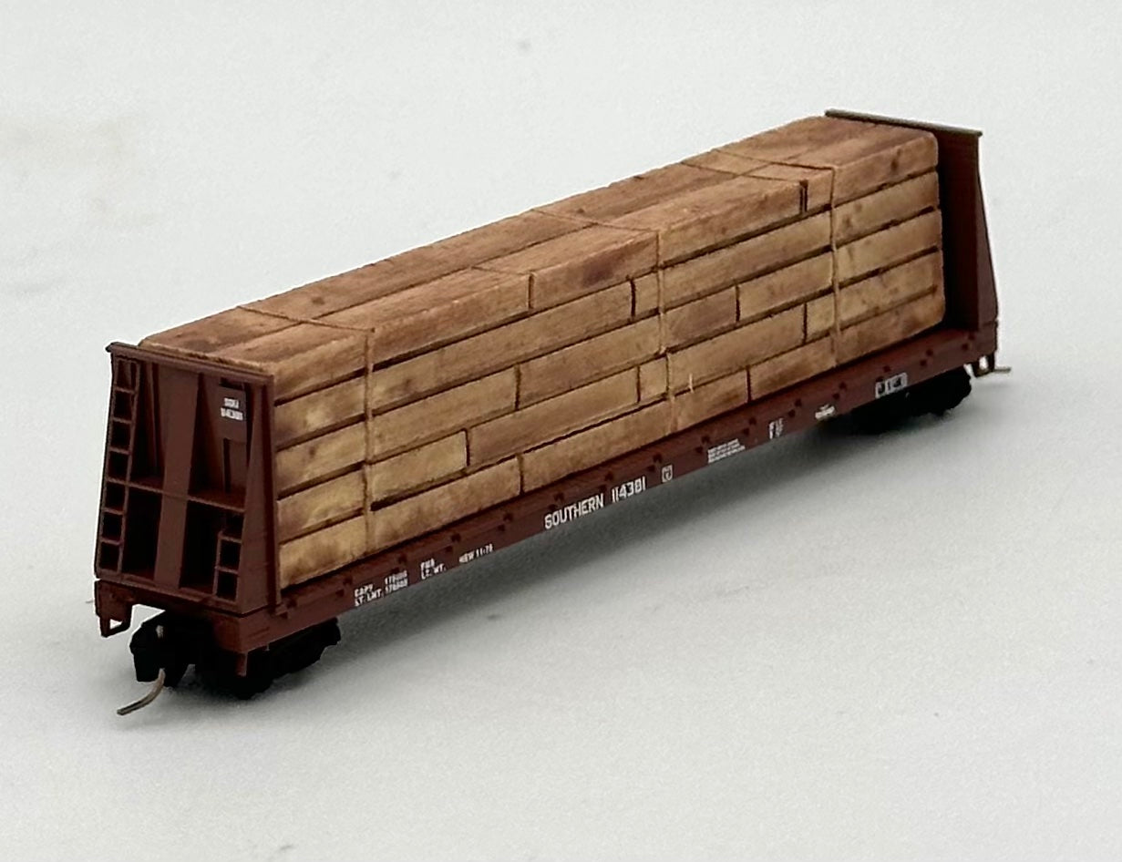 Micro Trains MTL Z Scale 527 00 141 Southern 60' Bulkhead Flat Car w/Load