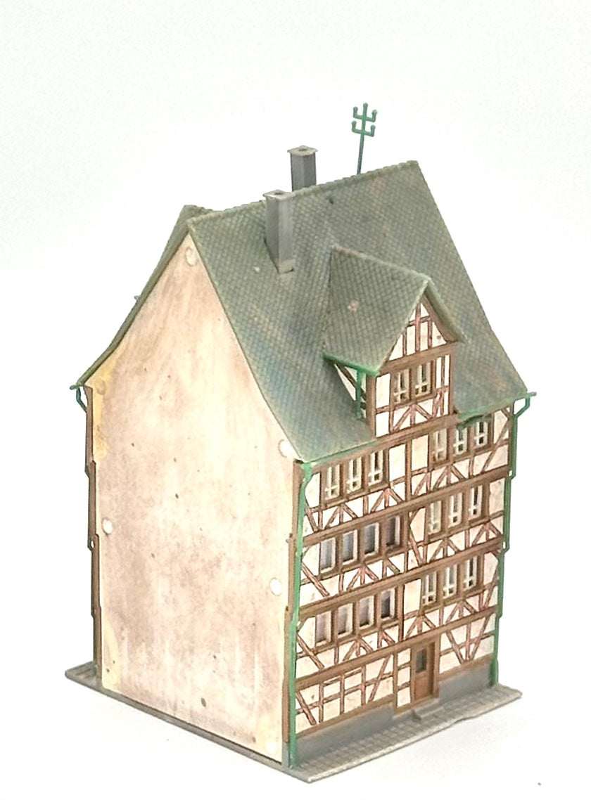 Kibri Z Scale 5-Story Timber  Weathered Frame Apartments/ Ground Floor Shops Full Assembled