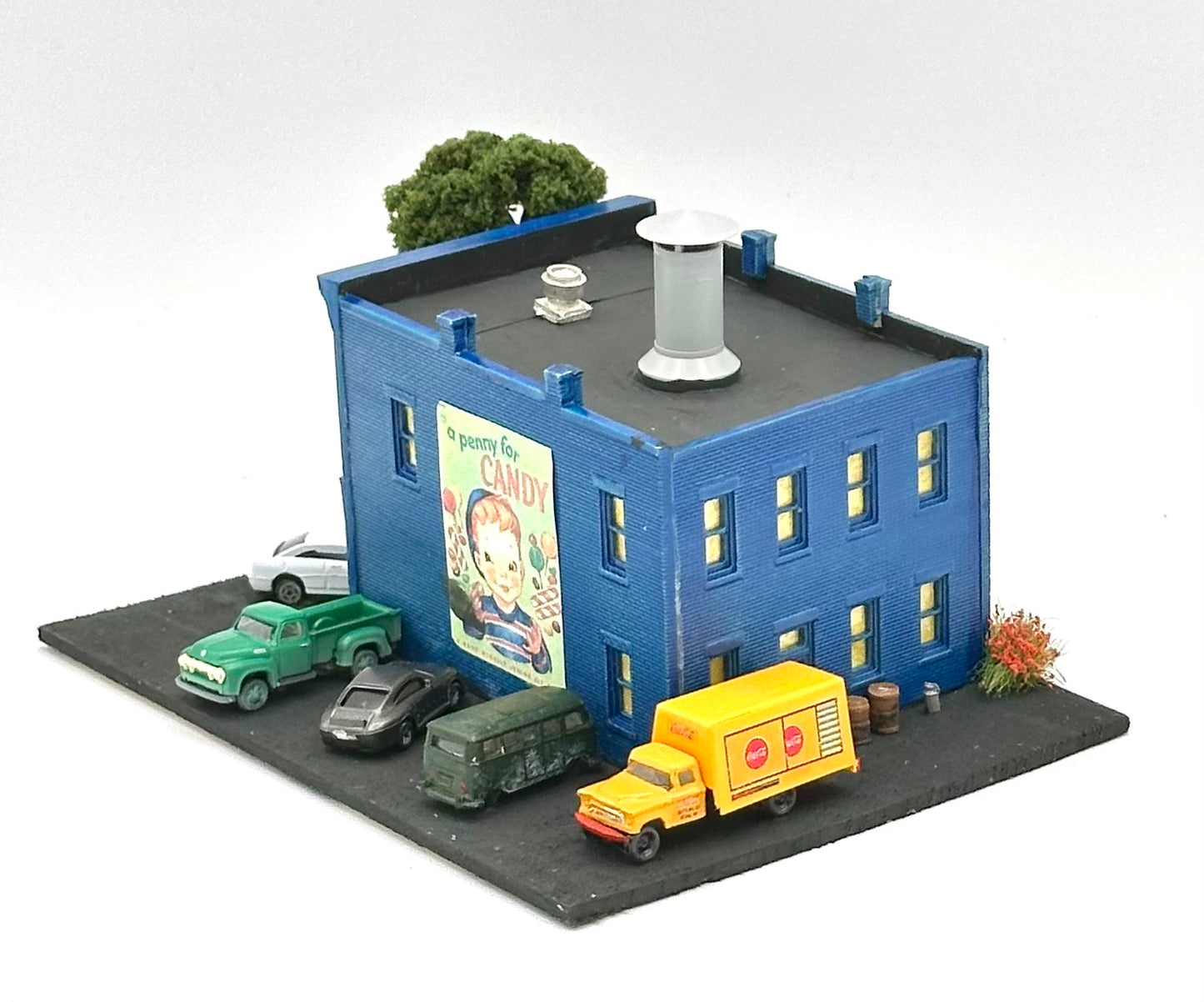 DPM N Scale Custom Painted/Weathered "ATOMIC Candy" Fully Assembled Lighted New Diorama.