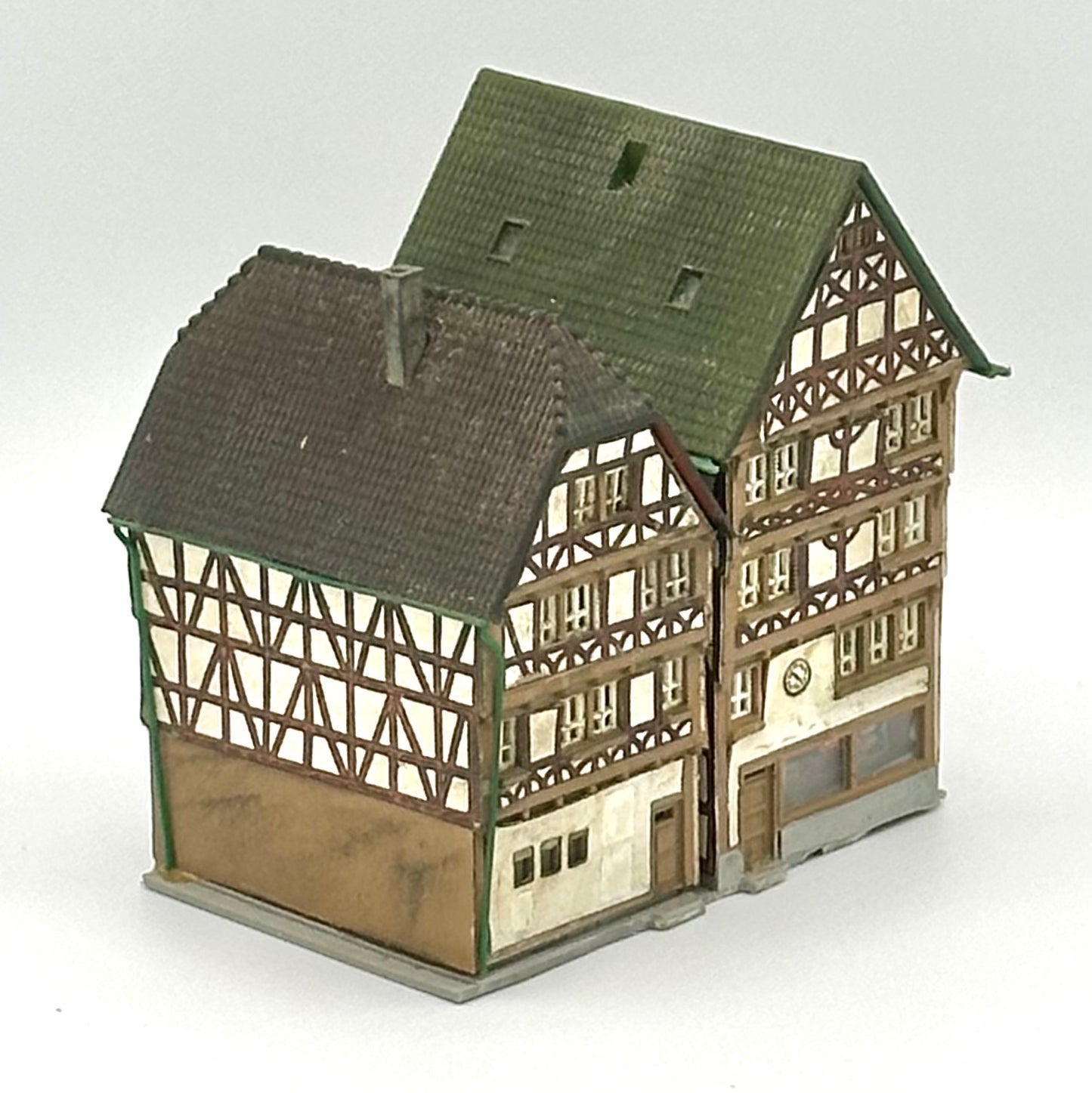 Kibri Z Scale Two Timber Framed Houses/ Shops Weathered . Full Assembled