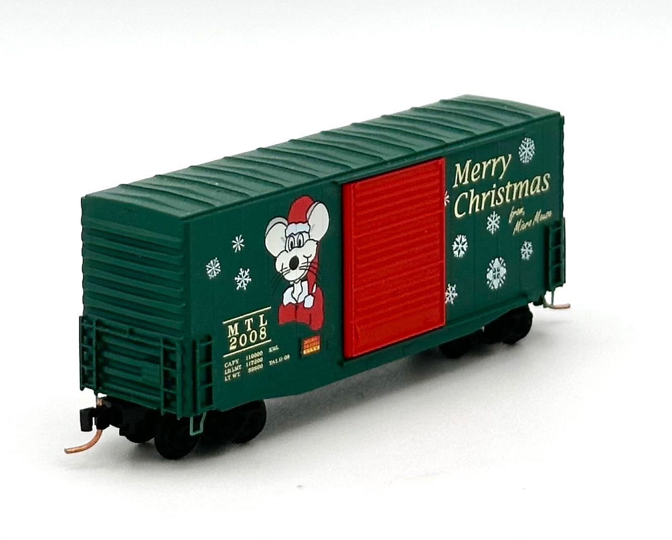 Micro Trains MTL N Scale 101 00 070 Micro Mouse 2008 Christmas 40'HC Box Car