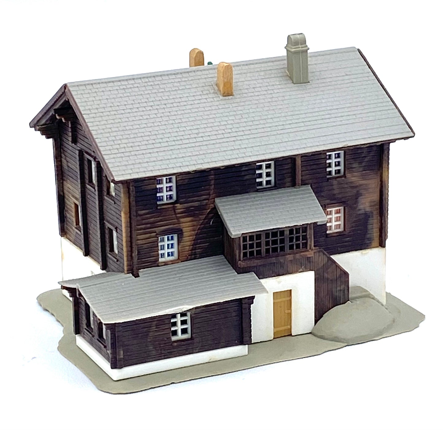 Kibri Z Scale 4-Story 1/2 Timber German/Swiss Chalet Style House Fully Assembled