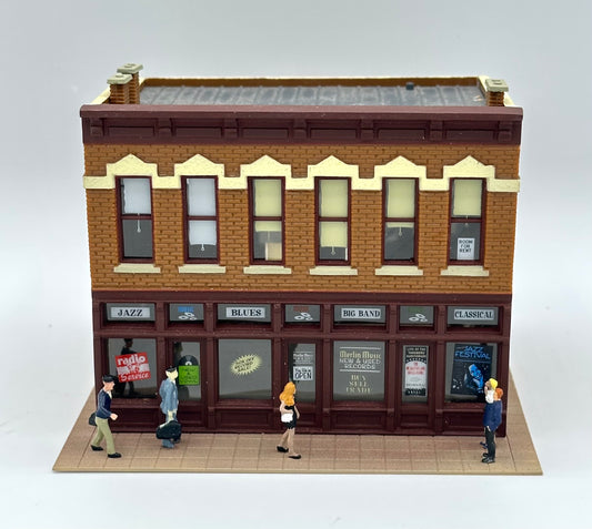 Walthers HO Scale "Record Shop"Custom Painted Fully Assembled Lighted