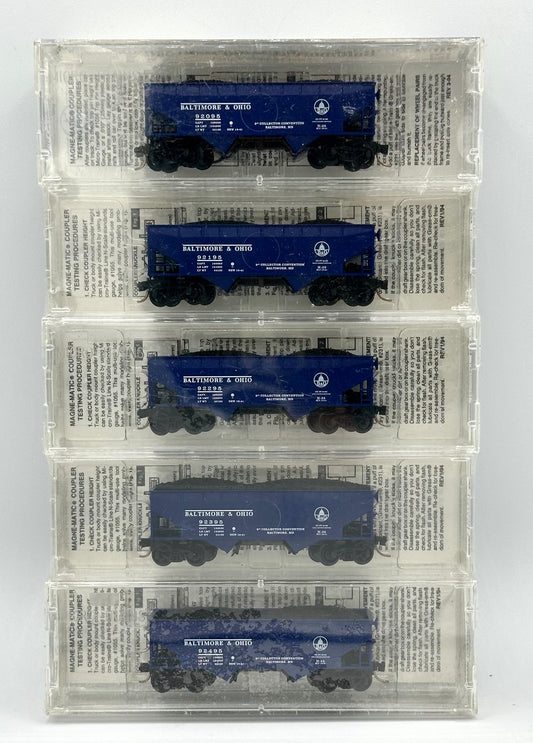 Micro Trains MTL N Scale Special RUN Baltimore &amp; Ohio Coal Hoppers w/ Load 5 Car Pack Factory Sealed