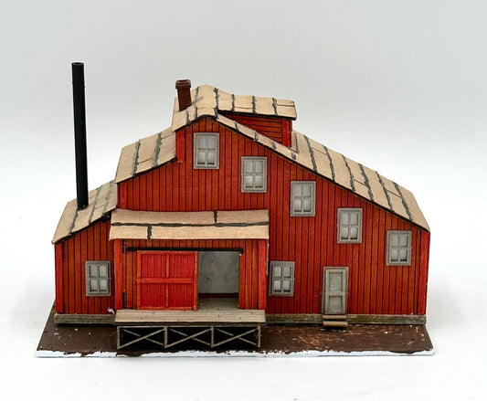 Blair Line N Scale Laser Cut Wood Custom paintedBarn/Warehouse, Lighted Fully Assembled