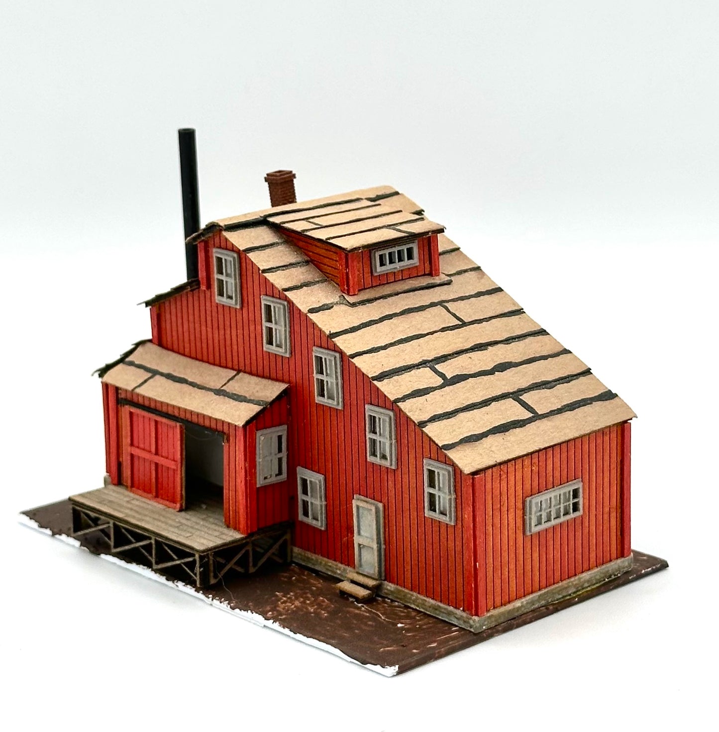 Blair Line N Scale Laser Cut Wood Custom paintedBarn/Warehouse, Lighted Fully Assembled
