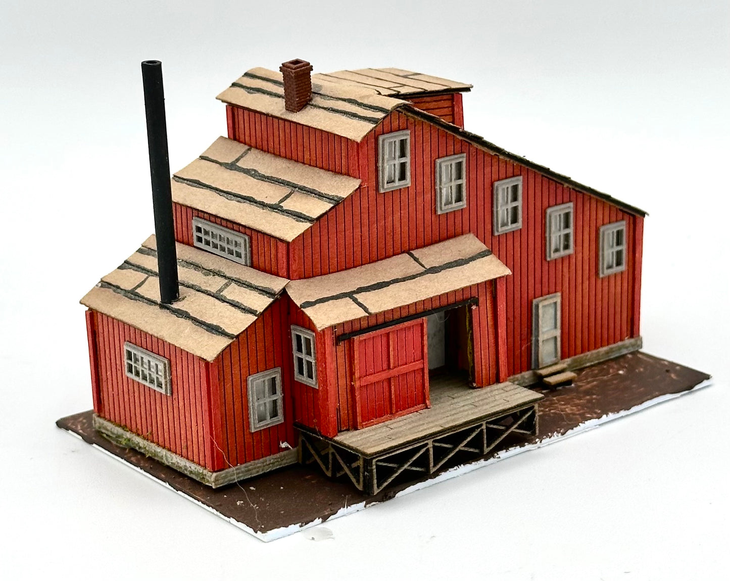 Blair Line N Scale Laser Cut Wood Custom paintedBarn/Warehouse, Lighted Fully Assembled