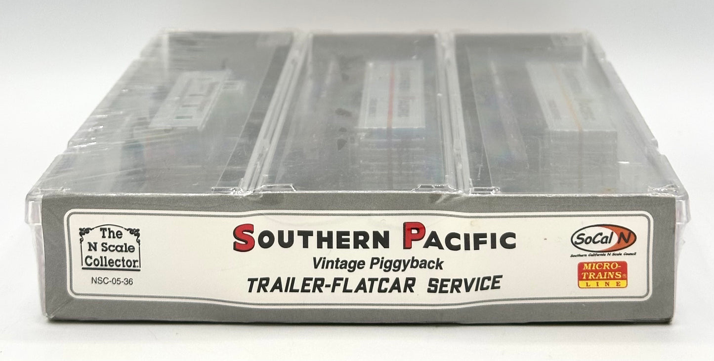 Micro Trains MTL N Scale Southern Pacific Vintage Piggyback Trailer-Flatcar Service 3 Car Pack Factory Sealed