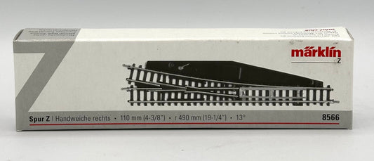 Marklin Z Scale 8566 110 mm, r 490mm 13' Manual Turnout