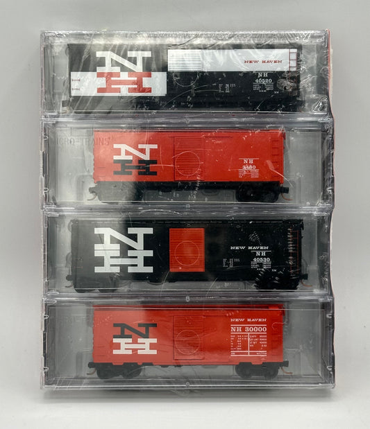 Micro Trains N Scale McGinnis New Image Paint Schemes New Haven Boxcar. Factory Sealed 4 pc