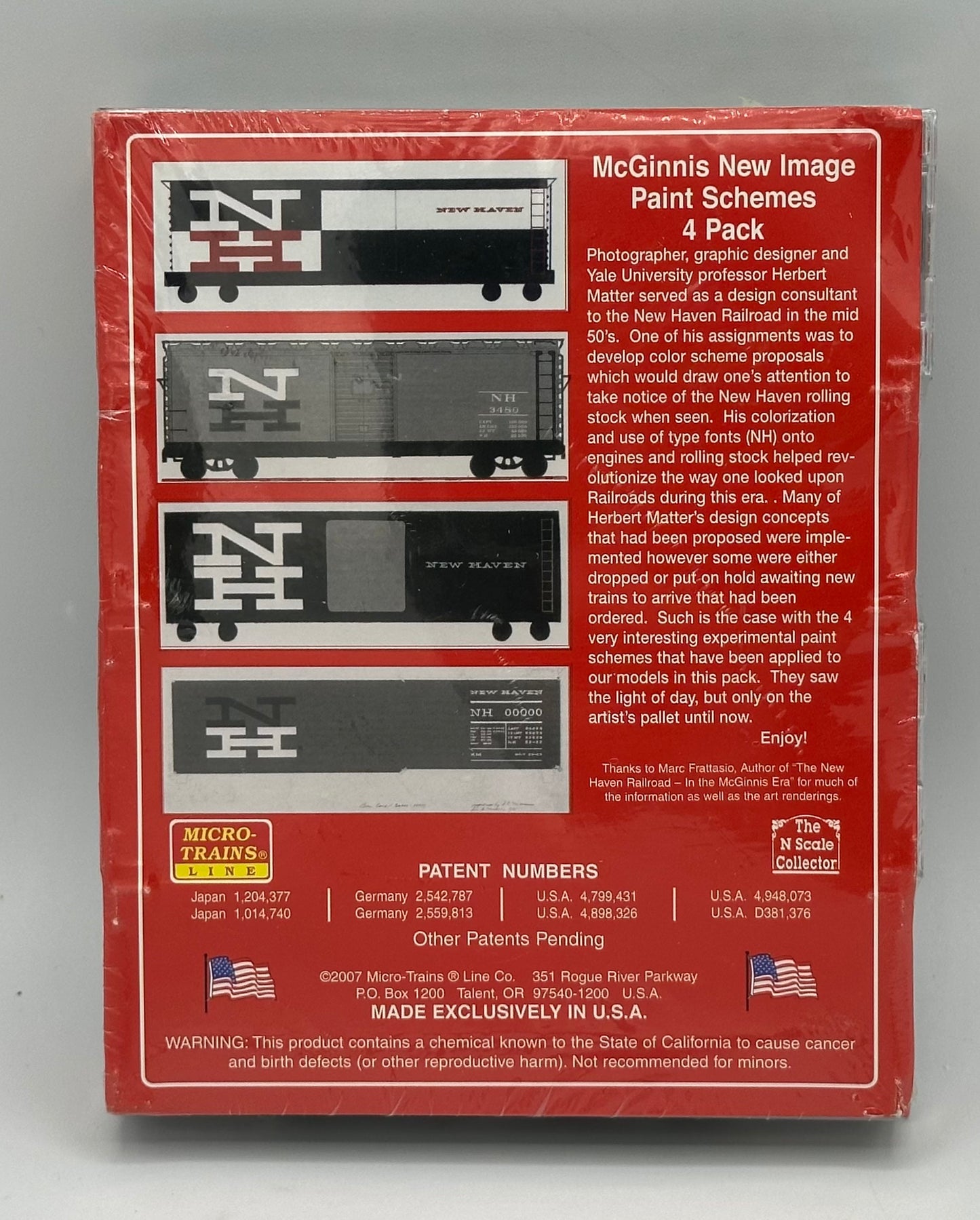 Micro Trains N Scale McGinnis New Image Paint Schemes New Haven Boxcar. Factory Sealed 4 pc
