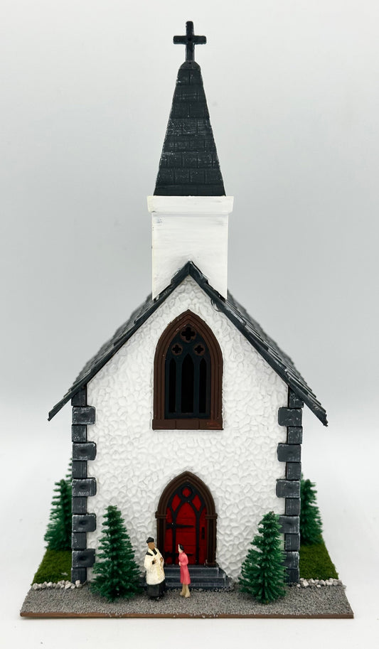 Bachmann HO Scale 49-2576 CustomPainted/Weathered Country Church Lighted