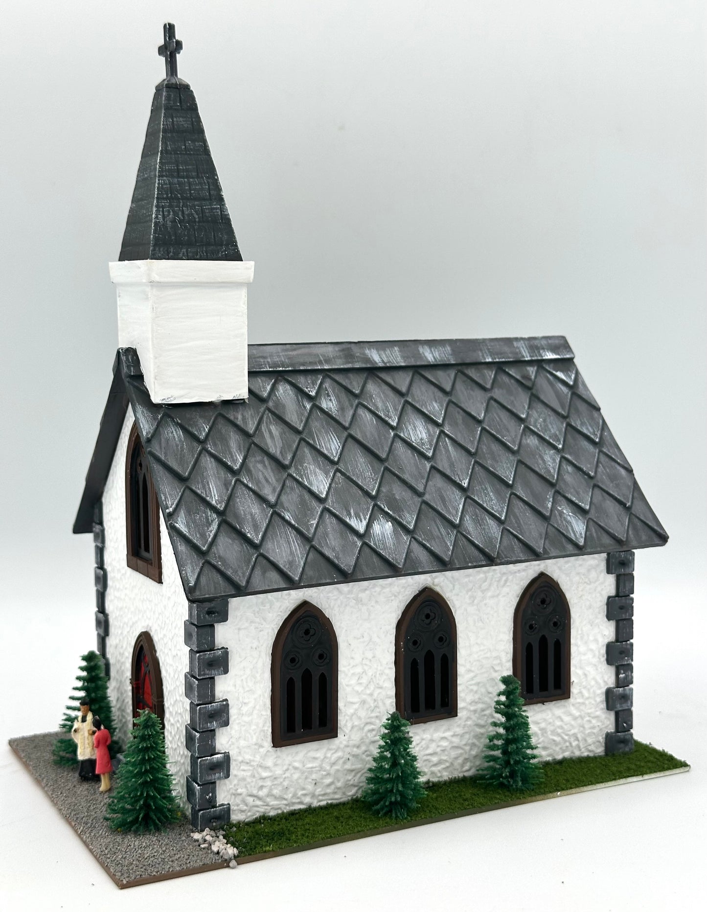 Bachmann HO Scale 49-2576 CustomPainted/Weathered Country Church Lighted