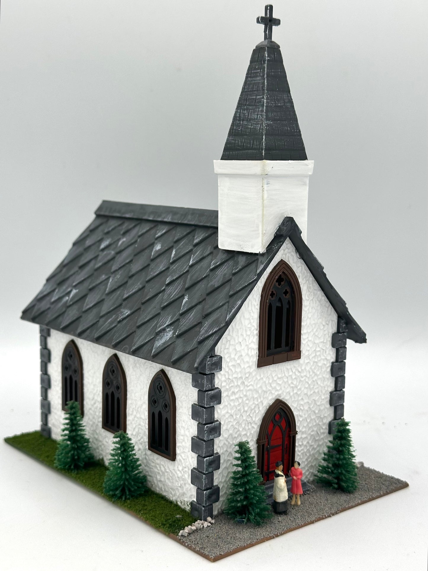Bachmann HO Scale 49-2576 CustomPainted/Weathered Country Church Lighted