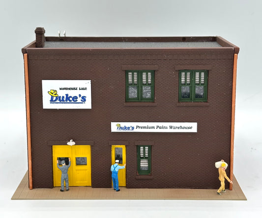 Woodland Scenics HO Scale Custom Built/ Painted "Duke's Wholesale Paints" New Diorama