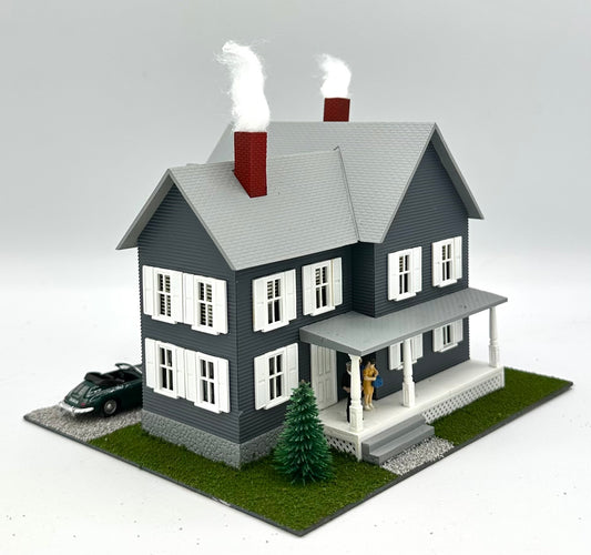 Kibri HO Scale Custom Built/Painted Modern 2-Story Family Home Diorama