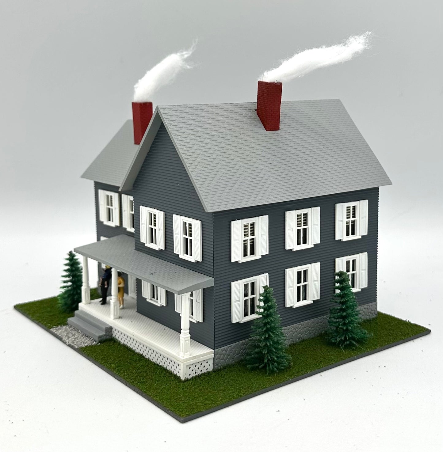 Kibri HO Scale Custom Built/Painted Modern 2-Story Family Home Diorama