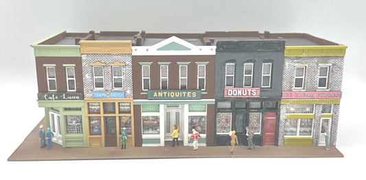 Walthers Cornerstone 933-3028 HO Scale Merchants Row I Custom Painted Fully Assembled Lighted