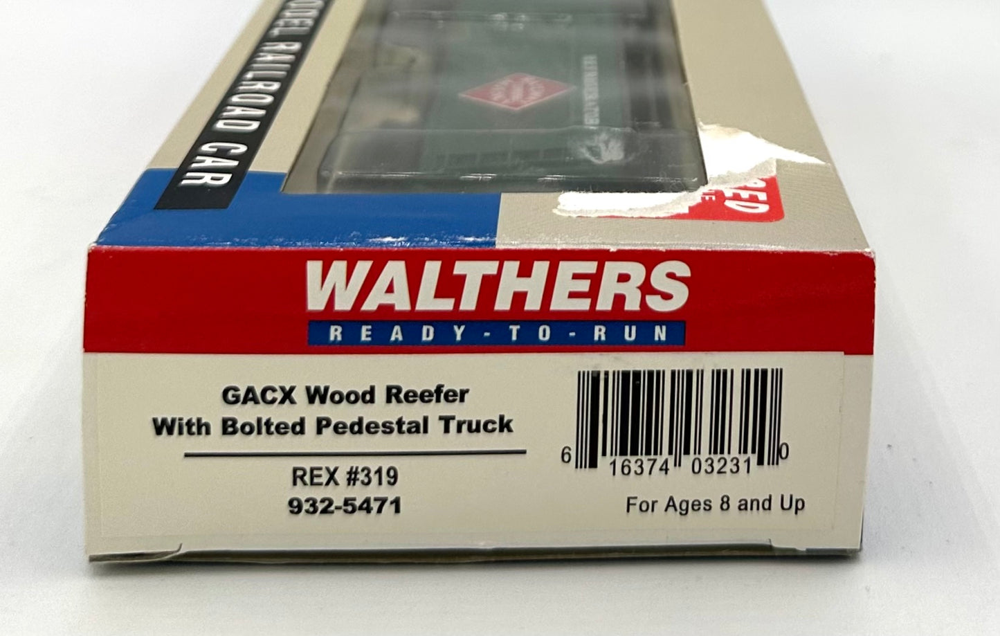 Walthers&nbsp; 932-5471 HO Scale GACX Wood Reefer w/ Bolted Pedestal Truck Railway Express Agency REX 319
