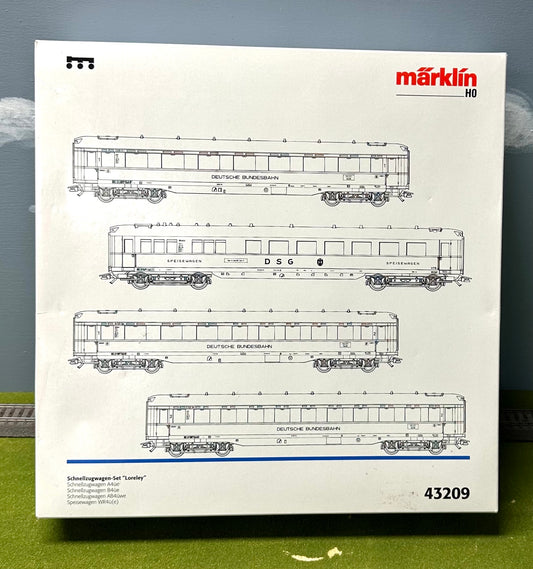 Marklin 43209 HO DB "Loreley" Express Passenger Car Set 3-Rail