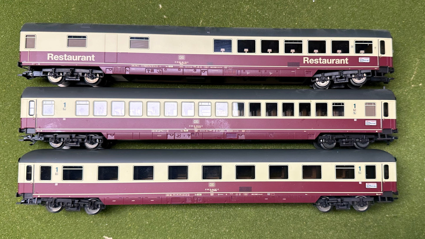Marklin 43858 HO Scale IC Express Train Passenger Car 3pc Set Epoche IV