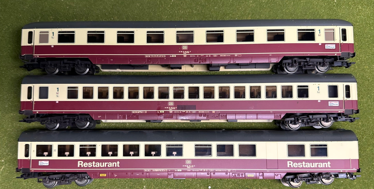 Marklin 43858 HO Scale IC Express Train Passenger Car 3pc Set Epoche IV
