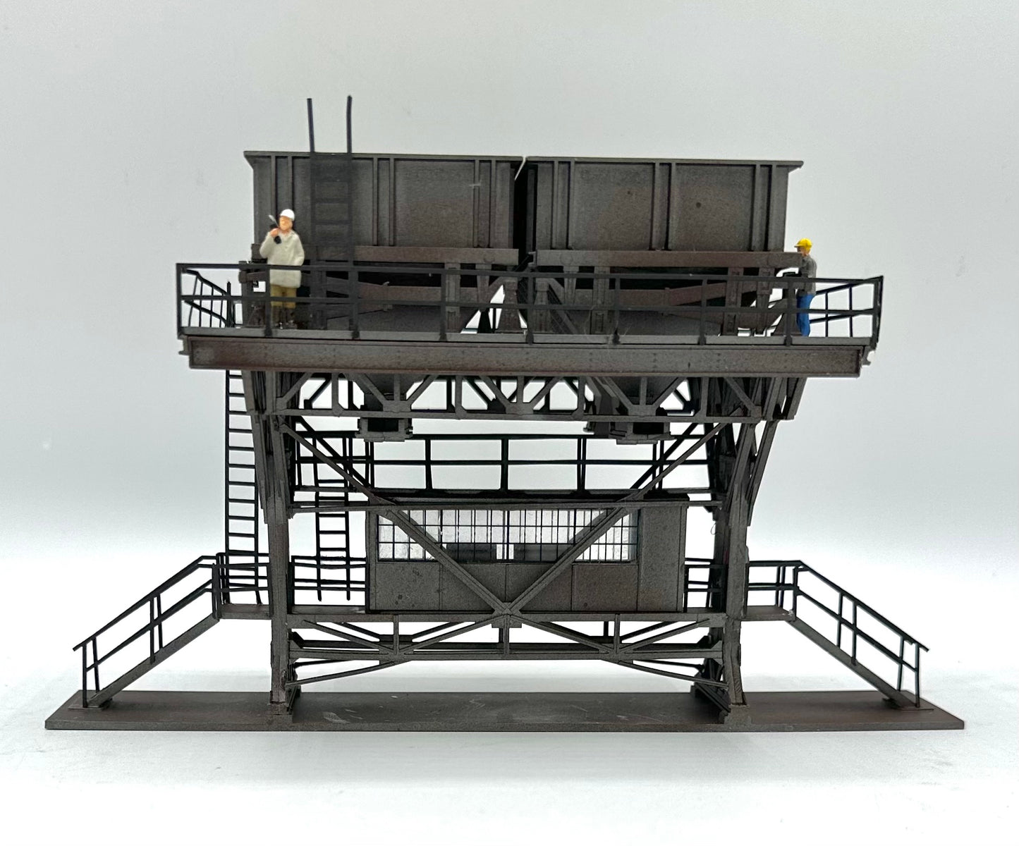 Auhagen HO Scale Large Coaling Station Custom/Weathered Painted Fully Assembled.