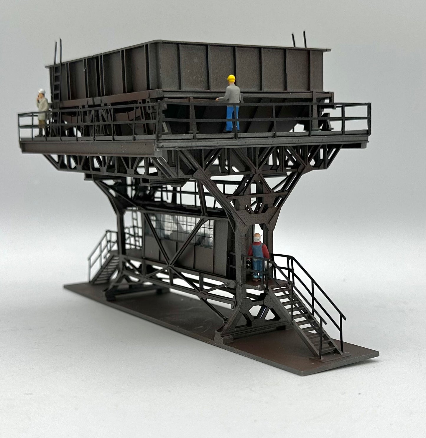 Auhagen HO Scale Large Coaling Station Custom/Weathered Painted Fully Assembled.