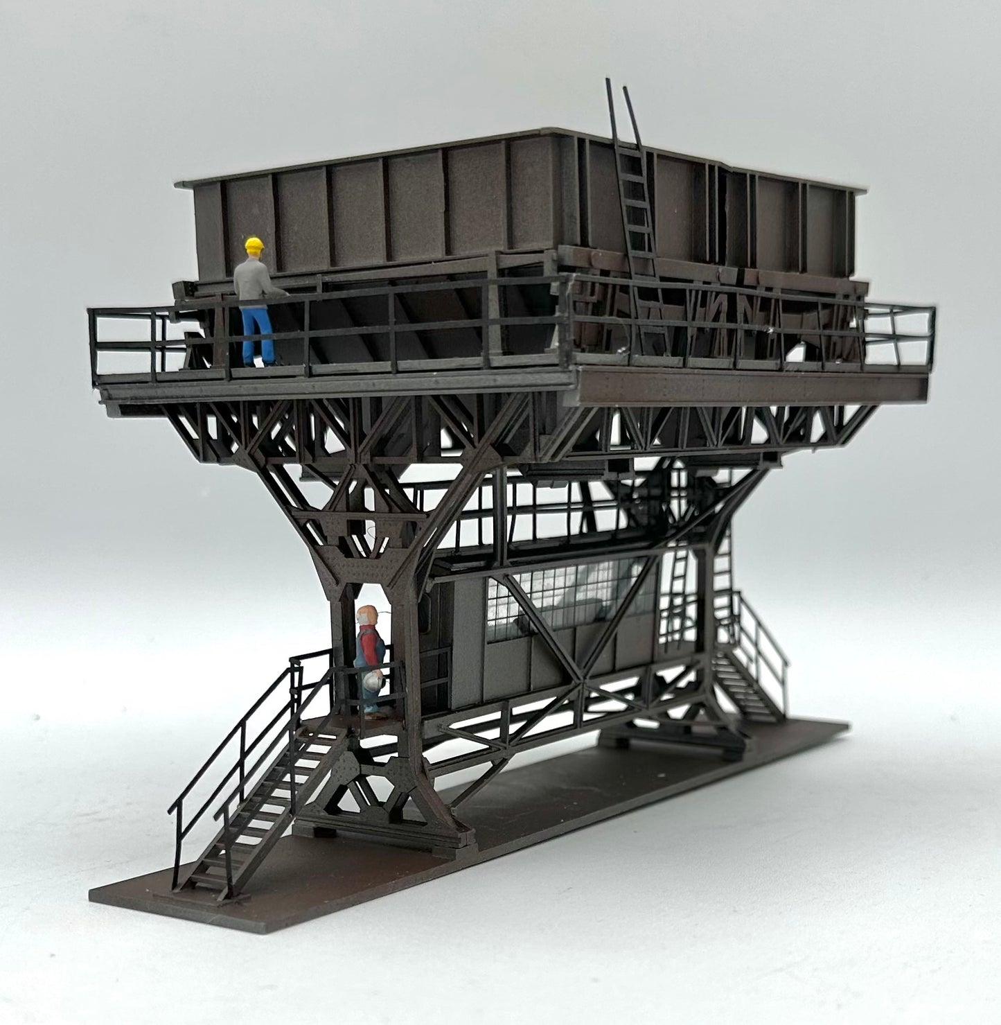 Auhagen HO Scale Large Coaling Station Custom/Weathered Painted Fully Assembled.