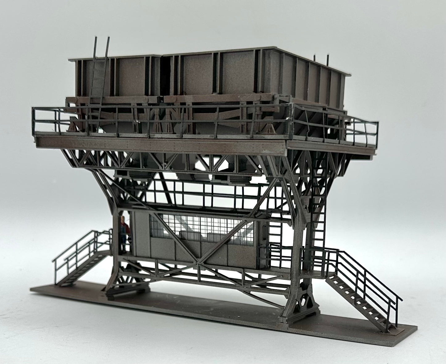 Auhagen HO Scale Large Coaling Station Custom/Weathered Painted Fully Assembled.