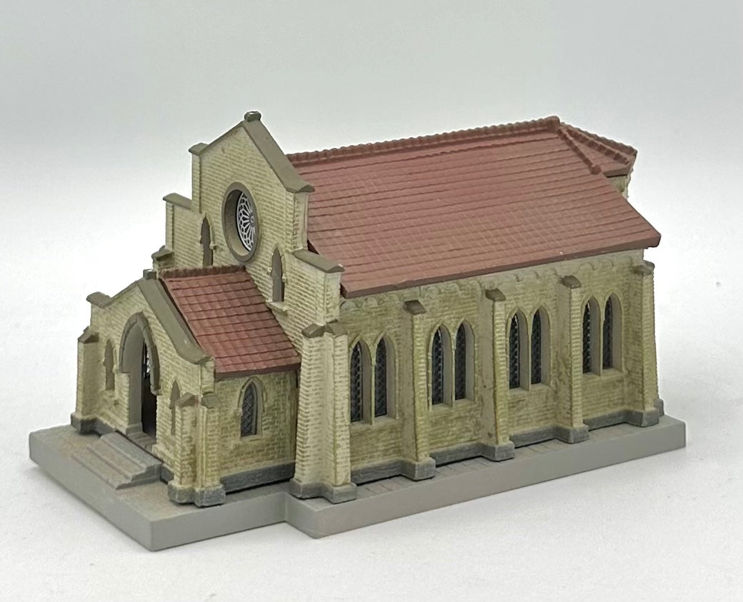 TomyTec N Scale 050-03 A3 Small Baptist Church, Custom Painted/Weathered