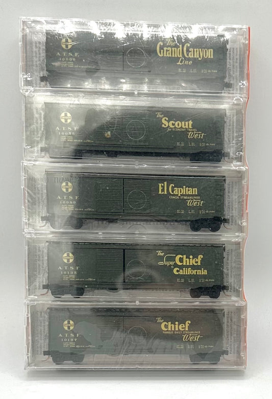 Micro-Trains N Scale Atchison, Topeka & Santa Fe, Slogan Series 5 car Pack