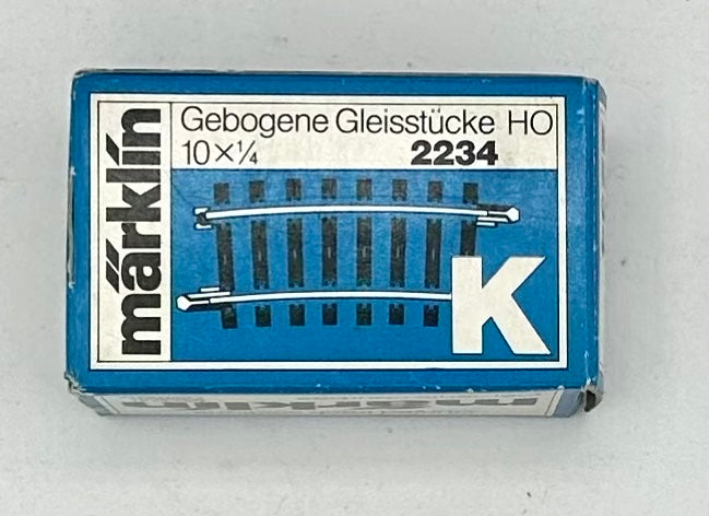 Marklin 2234 HO K-Track 3-Rail Curved Track 16 3/4"424.6mm 7 Degree 10pc pack