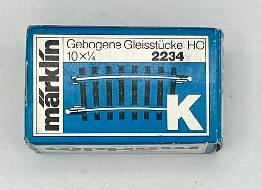 Marklin 2234 HO K-Track 3-Rail Curved Track 16 3/4"424.6mm 7 Degree 10pc pack