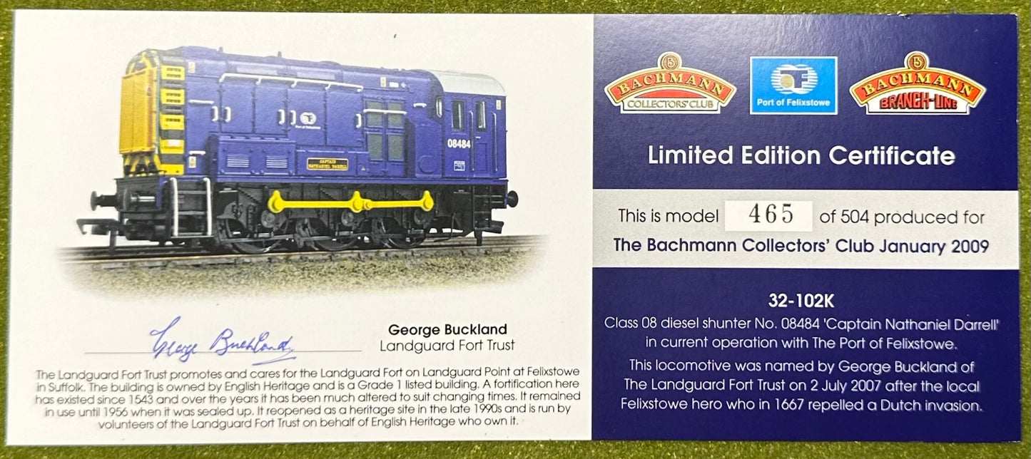 Bachmann HO BranchLine Limited Edition 465/504 Diesel Shunter Locomotive "Captain Nathaniel Darrell