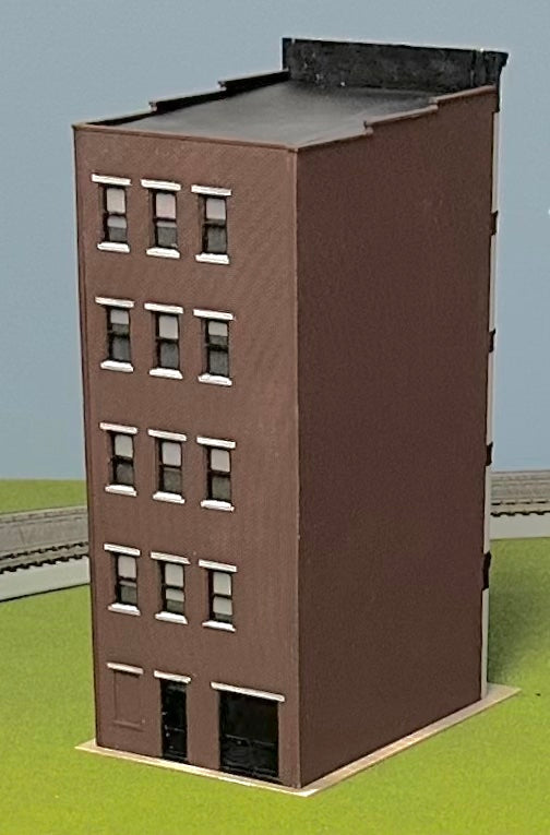 City Classics HO Scale Custom Painted 5-Story Art Deco Building "The Swan Hotel" Street Figures Lighted